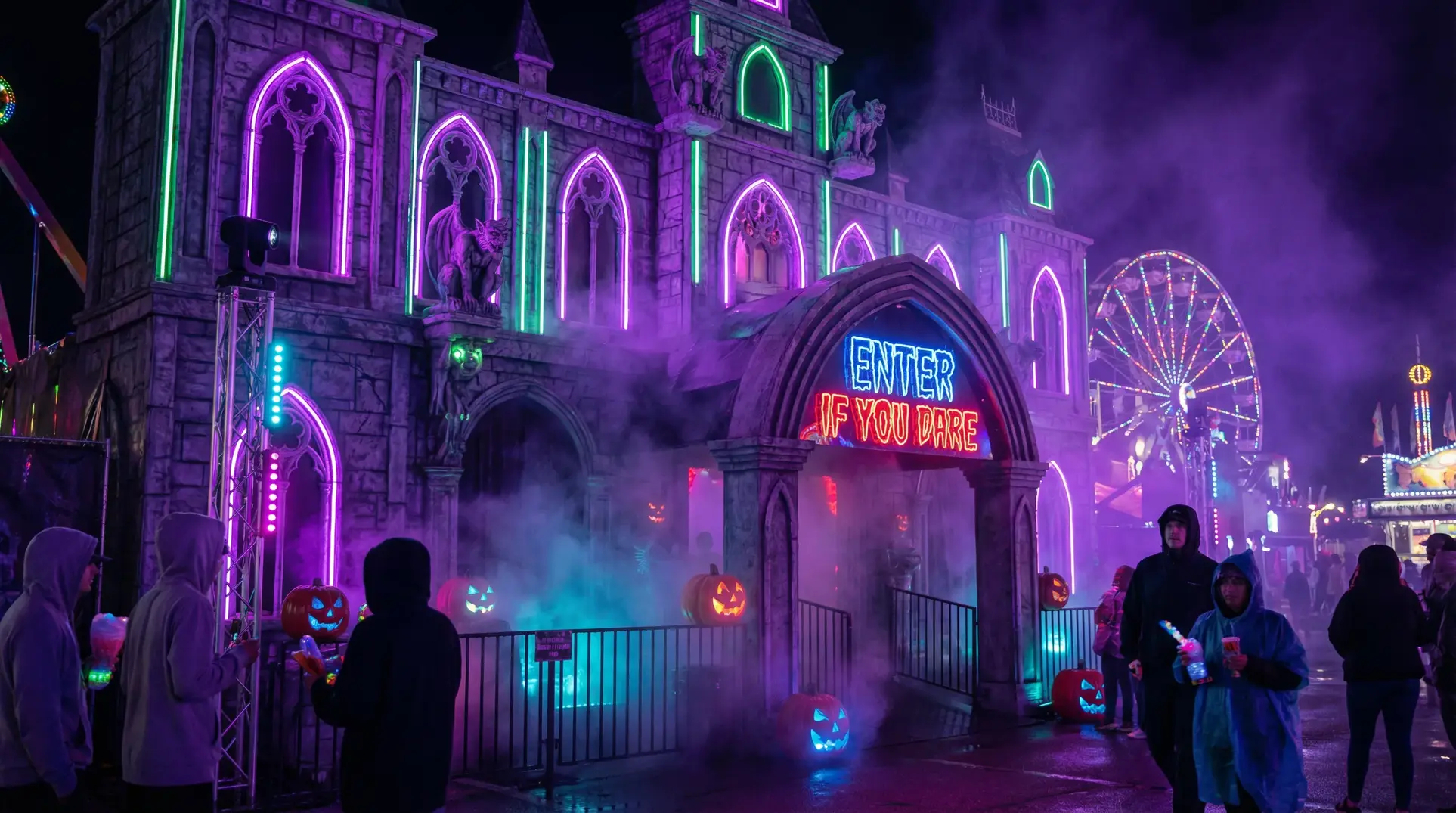 18禁 - 哥特式鬼屋霓虹入口